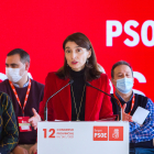 La ministra de Justicia, Pilar Llop, durante la clausura  del XII Congreso Provincial del PSOE de Burgos. TOMÁS ALONSO