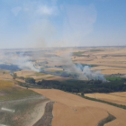 Imagen área del incendio junto a las vías del tren en Buniel. Naturaleza Castilla y León