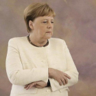La cancillera alemana, Angela Merkel,  en el acto celebrado en el palacio de Bellevue (Berlín).-KAY NIETFELD (DPA)