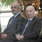 El presidente de Caja España, Santos Llamas y el de Caja Duero, Julio Hermoso-Ical