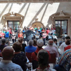 Jóvenes del Orfeón Murciano Fernández Caballero en un momento de su concierto en el Palacio de Saldañuela.-ECB