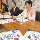 María JoséBarcenilla, José Luis Peña y Azucena Ubierna, durante la presentación del Foro de Empleo.-RAÚL G. OCHOA