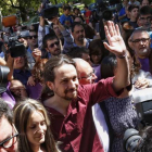 El líder de Podemos, Pablo Iglesias, este viernes en Valencia.-Foto: MIGUEL LORENZO