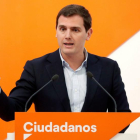 El presidente de Ciudadanos, Albert Rivera, condena la violencia de los CDR.-EFE / CHEMA MOYA