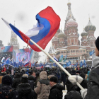 Manifestación en Moscú (3 de febrero), a favor de los deportistas rusos.-VASILY MAXIMOV (AFP)