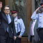 Artur Mas sale del Tribunal Superior de Justícia de Catalunya tras declarar como imputado por la consulta del 9-N-FERRAN NADEU