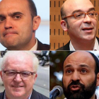 Arriba, Xavier Vendrell y Oriol Soler; abajo, Agustí Alcoberro y Marcel Mauri-EL PERIÓDICO