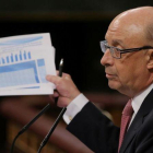 El ministro Montoro durante el debate de los Presupuestos del Estado.-JOSÉ LUIS ROCA