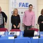 Enrique Mata durante la presentación acompañado por representantes de FEC, FAE y Acorebu.-ISRAEL L. MURILLO