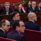 Jordi Sànchez, Jordi Turull, Josep Rull y Oriol Junqueras durante el juicio del ’procés’ en el Tribunal Supremo.-EFE / EMILIO NARANJO