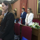 Los concejales guardaron un minuto de silencio por Ana Lopidana, en cuyo banco.-RAÚL OCHOA