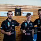 Denis Conic, Carlos Vedriel y Diogo Pinho, jugadores del Clínica Colina.-BURGOS TM