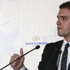 El líder de Ciudadanos, Albert Rivera, este lunes en un desayuno informativo en Madrid.-Foto: EFE / ZIPI