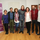 Ana Pacios (Ávila); Carlos Chávez, (Valladolid); Isabel Muñoz, (Salamanca); Pablo Fernández, candidato a la Junta de Castilla y León y cabeza de lista por León, Natalia del Barrio, (Segovia); Ricardo López, (Palencia) y José Luis Sanjuan (Soria), en la in-Ical