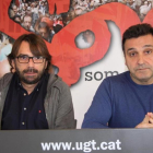 Camil Ros y Matías Carnero, en la presentación del congreso de la UGT de Catalunya.-ACN / JOSEP MOLINA
