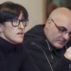 Agnés Mateus y Quim Tarrida, ayer, durante la rueda de prensa de presentación de ‘Hostiando a M.’.-Santi Otero