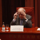 Jordi Pujol, durante su comparecencia en la comisión de investigación del Parlament.-