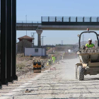 Obras de la línea de alta velocidad en dirección a Burgos a la altura de Quintanilla de las Carretas.-RAÚL G. OCHOA