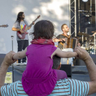 Andrés Penabad con su acordeón y su banda salió al escenario del Espacio Atapuerca en primer lugar. Luego llegarían Tarna y The Taverners.-Israel L. Murillo