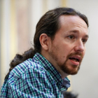 Pablo Iglesias, durante una rueda de prensa, en una foto de archivo-EMILIO NARANJO (EFE)
