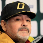 Maradona en conferencia de prensa.-EL PERIÓDICO