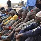 Inmigrantes africanos en la frontera de México con los Estados Unidos.-ANSA