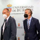 Juan José Laborda, expresidente del Senado, y Manuel Pérez Mateos, rector de la Universidad de Burgos.