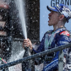 Maverick Viñales (Yamaha) celebra su victoria en Le Mans.-ALEJANDRO CERESUELA