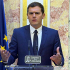 Albert Rivera, durante la comparecencia de esta tarde en el Congreso.-TVE