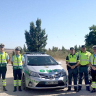 Miembros de la Guardia Civil de Tráfico junto a efectivos de la GNR portuguesa.-ECB