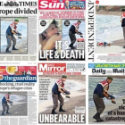 Algunas de las portadas de la prensa británica, críticas con la UE.-