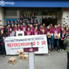 Miembros de Arran participan en la ocupación de la sede del PP en Barcelona.-