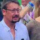 Domènech, captado llorando por las cámaras durante la manifestación de este sábado en Barcelona.-CAPTURA / TV-3