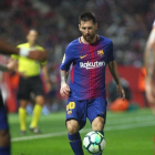 Leo Messi, en el Girona-Barça de la pasada temporada en Montilivi.-JORDI RIBOT / ICONNA