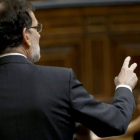 El presidente del Gobierno, Mariano Rajoy, durante su intervención hoy en la sesión de control al Ejecutivo del Congreso.-Foto: EFE