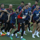 Los jugadores de la selección española se entrenan en Krasnodar.-AP