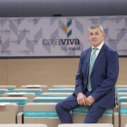 El nuevo presidente de Cajaviva Caja Rural, Jesús María Hontoria, en las instalaciones de la cooperativa de crédito en Burgos. ECB