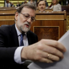 Mariano Rajoy en la sesión de control al Gobierno.-JOSE LUIS ROCA