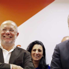 Igea, Bañeres y Garicano, en una comparecencia en Valladolid.-ICAL