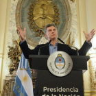El presidente argentino Mauricio Macri en un acto en Buenos Aires este lunes.-EFE