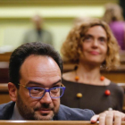 El portavoz del PSOE, Antonio Hernando, en la última sesión plenaria del Congreso, el pasado martes.-JUAN MANUEL PRATS