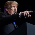 El presidente de EEUU, Donald Trump, durante su intervención sobre el sistema de defensa antimisiles.-EVAN VUCCI (AP)