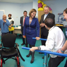 La consejera de Familia e Igualdad de Oportunidades, Milagros Marcos, asiste a la inaguración de la reforma global del Centro de Día Viana de la Fundación Personas junto a su presidente, Manuel Fernández (D)-Ical