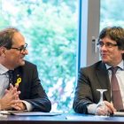 El president de la Generalitat, Quim Torra, y el expresidente Carles Puigdemont, en un encuentro en Berlín el pasado junio.-MARKUS HEINE