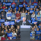 Bernie Sanders, durante un acto de campaña en Madison (Wisconsin).-SCOTT OLSON / AFP