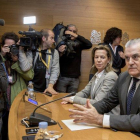 Luis Bárcenas compareciendo en la comisión de investigación de Les Corts Valencianes sobre la gestión de Feria Valencia el pasado año.-MIGUEL LORENZO