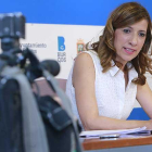 Nuria Barrio, en una rueda de prensa como portavoz del equipo de gobierno municipal.-RAÚL G. OCHOA