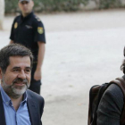 Jordi Sánchez y Jordi Cuixart llegan a la Audiencia Nacional.-JOSÉ LUIS ROCA