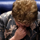 La presidenta suspendida del Brasil, Dilma Rousseff, acude a la última sesión debate del juicio político que debe determinar si continúa o no en el poder.-REUTERS / UESLEI MARCELINO