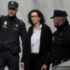 Marta Rovira a su salida del Tribunal Supremo, tras declarar ante el juez.-JOSÉ LUIS ROCA